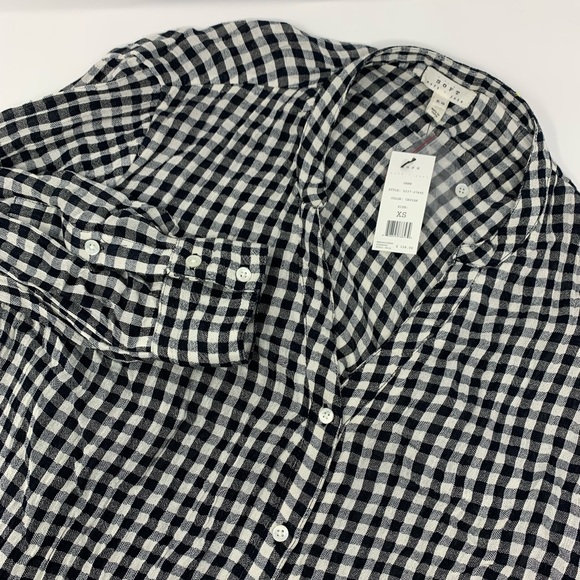 Soft Joie Tops - NWT Soft Joie Dane Blouse Black/White Checked Rayon/Cotton Blend Sz XS R2